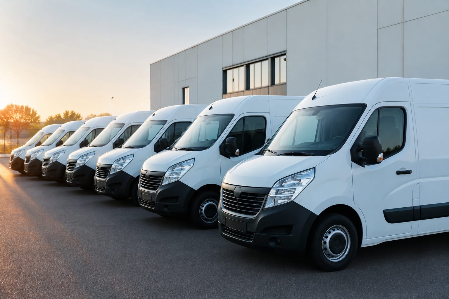 UO delivery fleet parked and ready for routes